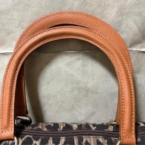 DOLCE&GABBANA Beachwear Leopard Canvas Tote Purse - Picture 2 of 6